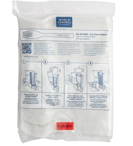 FORK TPLA MED DISPENSER 6" 1M