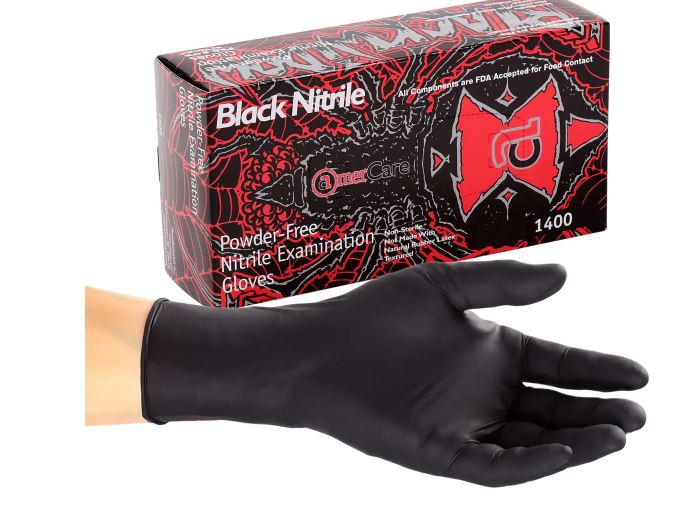 GLOVES NITRILE SM BLK PF 1M  14001