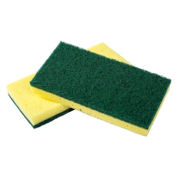 SCRUB SCOURING PAD YEL&amp;GRN 8/6  48C