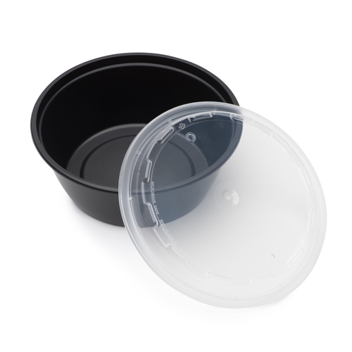 1410-CONTAINER PLASTIC BLACK PP &amp; LID 